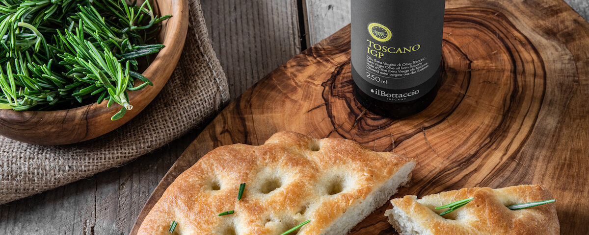 Focaccia Toscana con Olio Extravergine Toscano I.G.P. e rosmarino